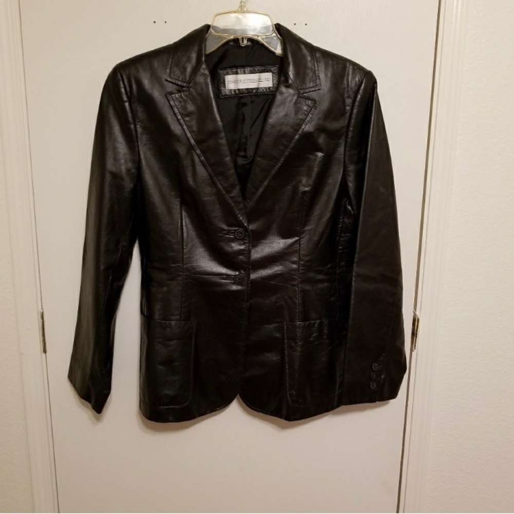 Valerie Stevens Petite Leather Blazer